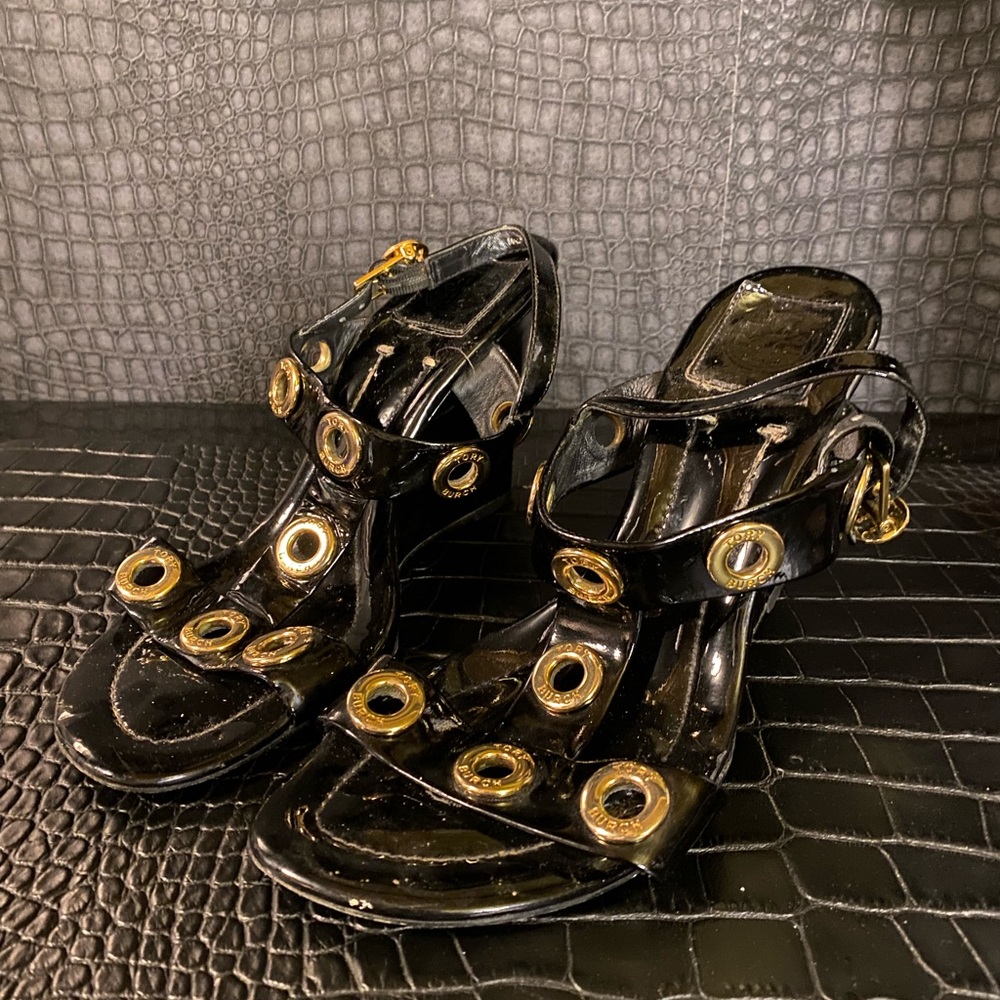 Tory Burch patent leather wedge sandals